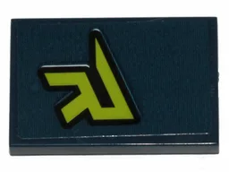 Tile 2 x 3 with Lime Stylized Letter R Pattern (Sticker) - Set 70835