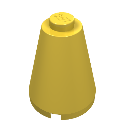 Lego Cone 2 x 2 x 2, Solid Stud / Yellow