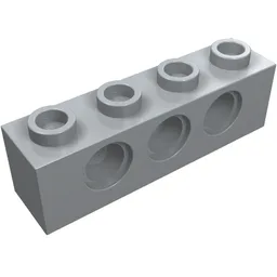 Technic Brick 1 x 4 [3 Pin Holes] / Light Bluish Gray