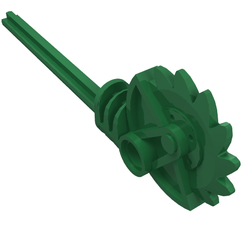 Lego Large Figure Weapon Staff, Long Axle Circular Saw with Hole / Green