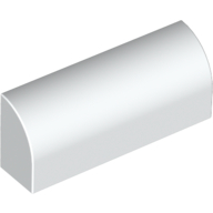 Lego Brick Curved 1 x 4 x 1 1/3 No Studs / White