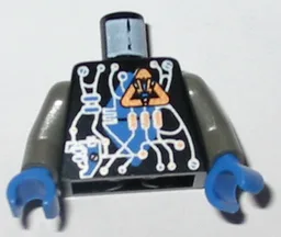 Torso Space Insectoids Blue Diamond under Circuitry Pattern / Dark Gray Arms / Blue Hands