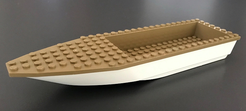 Lego Boat, Hull Unitary 28 x 8 with Dark Tan Top (92710 / 92711)