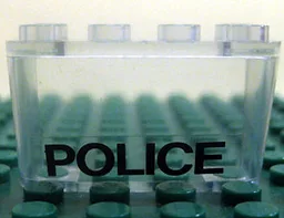 Windscreen 2 x 4 x 2 Inverted with Black 'POLICE' Pattern (Sticker) - Set 6384