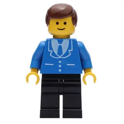 Man - Blue Jacket, Black Legs