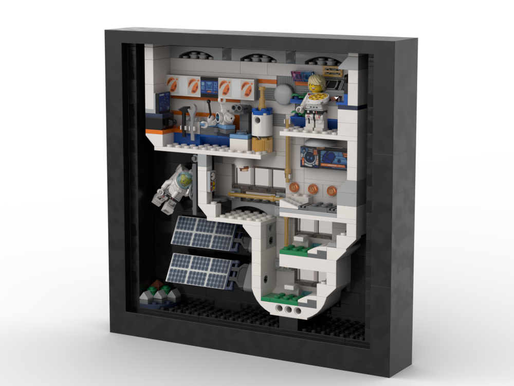 Lego Space Station in photo frame