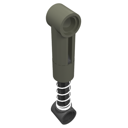 Lego Technic Shock Absorber 6.5L with Soft Spring, Standard Coil [Complete Assembly] / Dark Gray