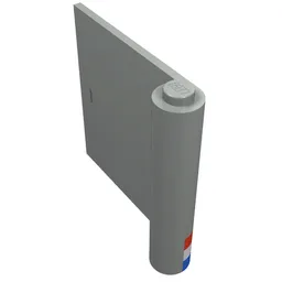 Door 1 x 5 x 4 Left with Red/White/Blue Stripe & Blue Train Logo Print / Light Gray