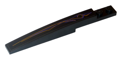 Lego Slope, Curved 10 x 1 with Purple and Gold Geometric Lines Pattern Model Right (Sticker) - Set 5984