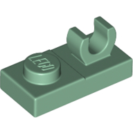 Lego Plate Special 1 x 2, Top Clip [Open O] / Sand Green