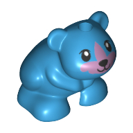 Lego Animal, Hamster, Black Eyes, Black Nose, Lavender Face / Dark Azure