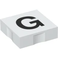 Duplo Tile 2 x 2 with Capital 'G' Print