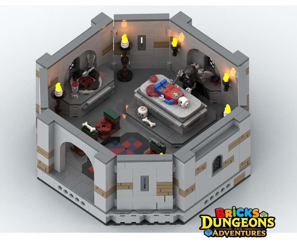 LEGO Castle The Sacrificial Altar Instructions (PDF), Skeleton Sorcerer figurine, Bricks Dungeons and Adventures