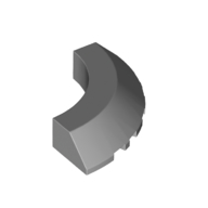 Lego Brick Round Corner 5 x 5 x 1 Slope, Bottom Cut Outs, No Studs, Flat Top / Light Bluish Gray