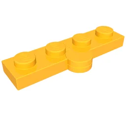 Hinge Plate 1 x 4 Swivel Top / Base - Solid Clip [Complete Assembly] / Bright Light Orange