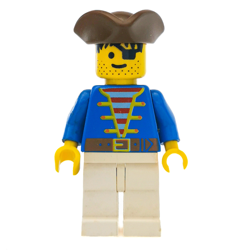 Lego Pirate - Blue Jacket, White Legs, Brown Bicorne, 3626a
