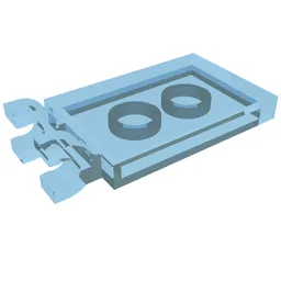 Tile Special 2 x 3 with 2 Clips [Thick U Clips] / Trans-Light Blue