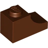 Brick Curved 2 x 1 with Inverted Cutout / Reddish Brown