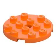 Plate Round 4 x 4 with Pin Hole / Orange