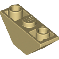Lego Brick Sloped Inverted 45° 3 x 1 Double with 2 Blocked Open Studs / Tan