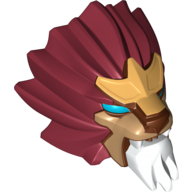 Lego Large Figure Head Lion with Blue Eyes Print / Dark Red