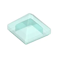 Brick Sloped 45° 1 x 1 x 2/3 Quadruple Convex [Pyramid] / Trans-Light Blue