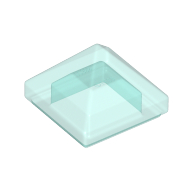 Lego Brick Sloped 45° 1 x 1 x 2/3 Quadruple Convex [Pyramid] / Trans-Light Blue