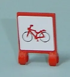 Flag 2 x 2 Square with Flat Edge with Red Bicycle Pattern on both sides (Stickers) - Set 7641