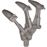 Lego Large Figure Weapon, Claw, Triple, with Axle / Pearl Light Gray