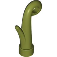 Lego Plant, Grass Stem with Bar Hole [3.2mm] / Olive Green