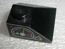 Slope 45 2 x 2 Double Convex with Gauges Pattern Right (Sticker) - Sets 8431 / 8438 / 8460