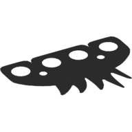 Lego Hipwear Coattails, 5 Jagged Points [Traditional Starched Fabric] / Black