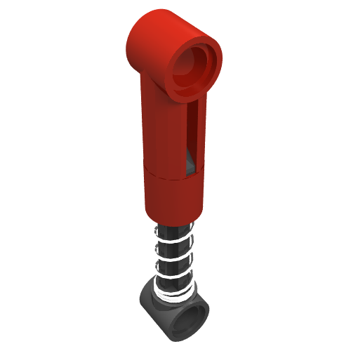Lego Technic Shock Absorber 6.5L with Soft Spring, Standard Coil [Complete Assembly] / Red