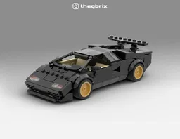 Lamborghini Countach Speed Champions 8 stud wide - Black