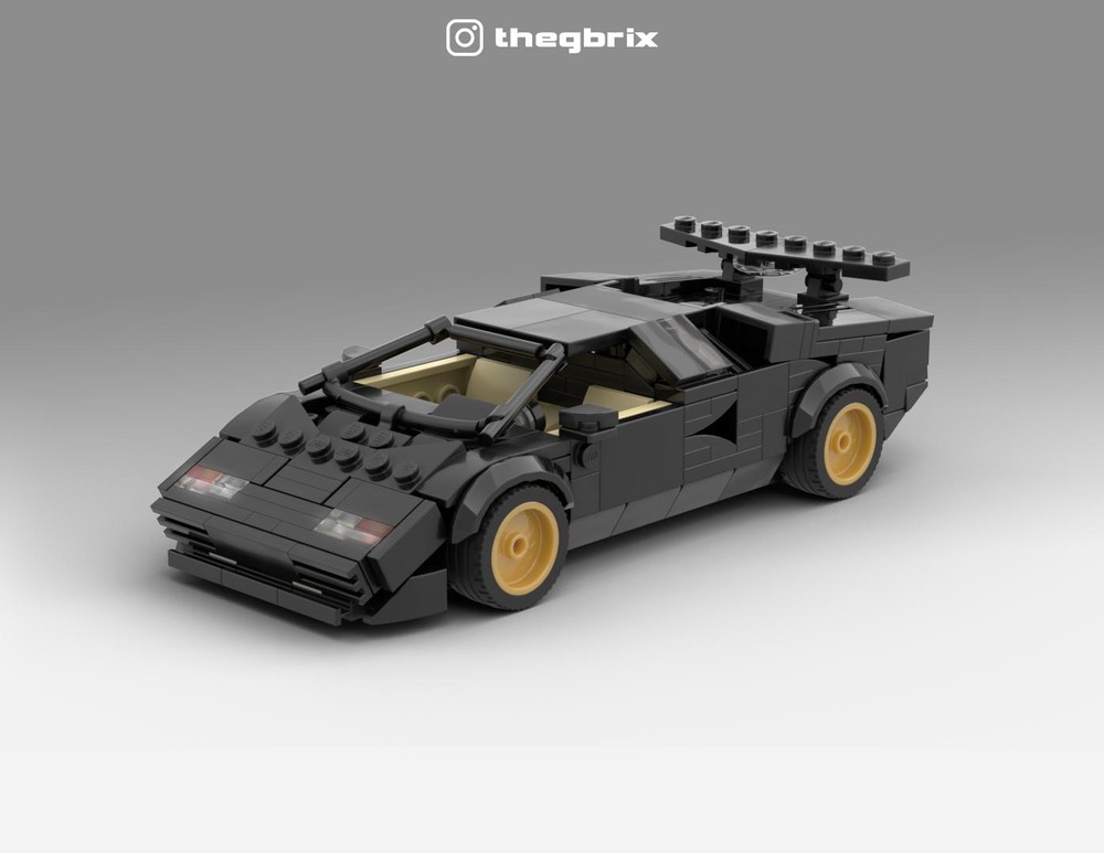 Lego Lamborghini Countach Speed Champions 8 stud wide - Black