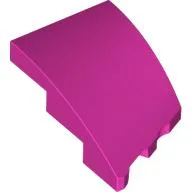 Brick Wedged, Curved 3 x 2 with Stud Notch Left / Dark Pink