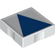 Duplo Tile 2 x 2 with Shape Blue Isosceles Triangle Print / White