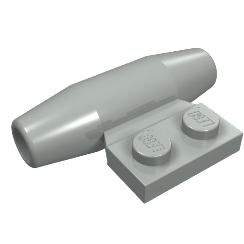 Lego Engine - Smooth, Small 1 x 2 Side Plate [With Axle Holders] / Light Gray