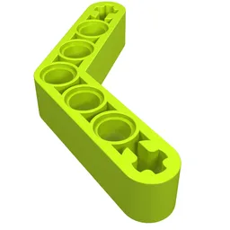 Technic Beam 1 x 7 Bent (4 - 4) Thick / Lime