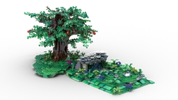 Big old apple tree and spring