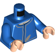Lego Torso Jacket with Gold Trim Print (Bespin Guard), Blue Arms, Light Nougat Hands / Blue