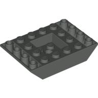Lego Brick Sloped Inverted 45° 6 x 4 Double with Recessed Center / Dark Gray