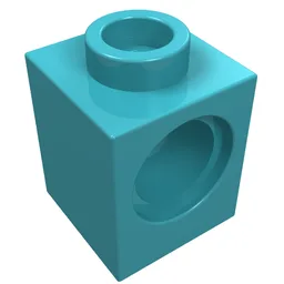 Technic Brick 1 x 1 with Pin Hole / Medium Azure
