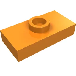 Plate Special 1 x 2 with 1 Stud without Groove (Jumper) / Orange