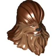 Large Figure Head Wookiee with Medium Nougat Fur Print (Chewbacca) / Reddish Brown