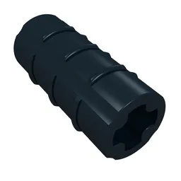 Technic Axle Connector Ridged [with x Hole x Orientation] / Black
