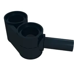 Technic Pin Connector Double with Bar [2 Holes] / Black