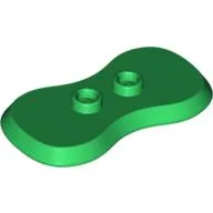 Plate Special 2 x 4 with 2 Studs and Curved Sides (Minifig Stand) / Green