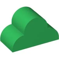 Brick Curved 2 x 4 x 2 Triple, No Studs / Green