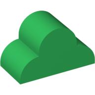 Lego Brick Curved 2 x 4 x 2 Triple, No Studs / Green